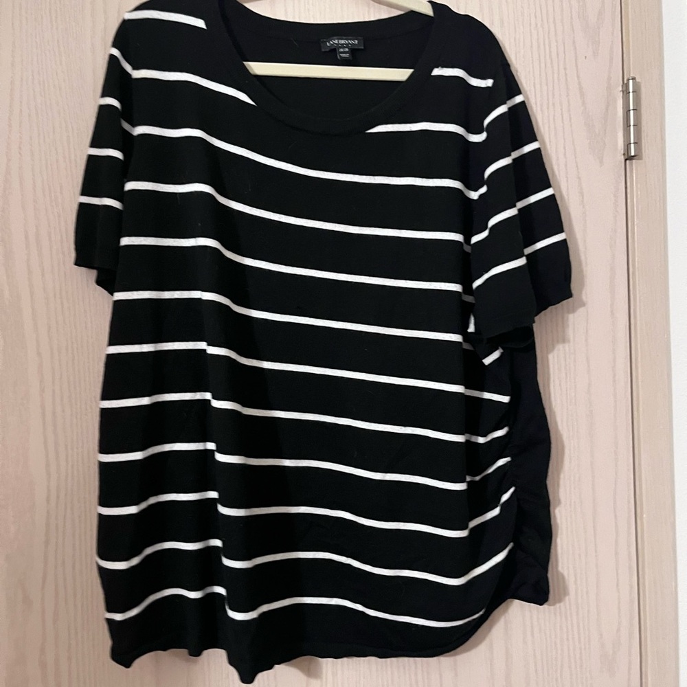 Lane Bryant Black and White Striped Women's sweater